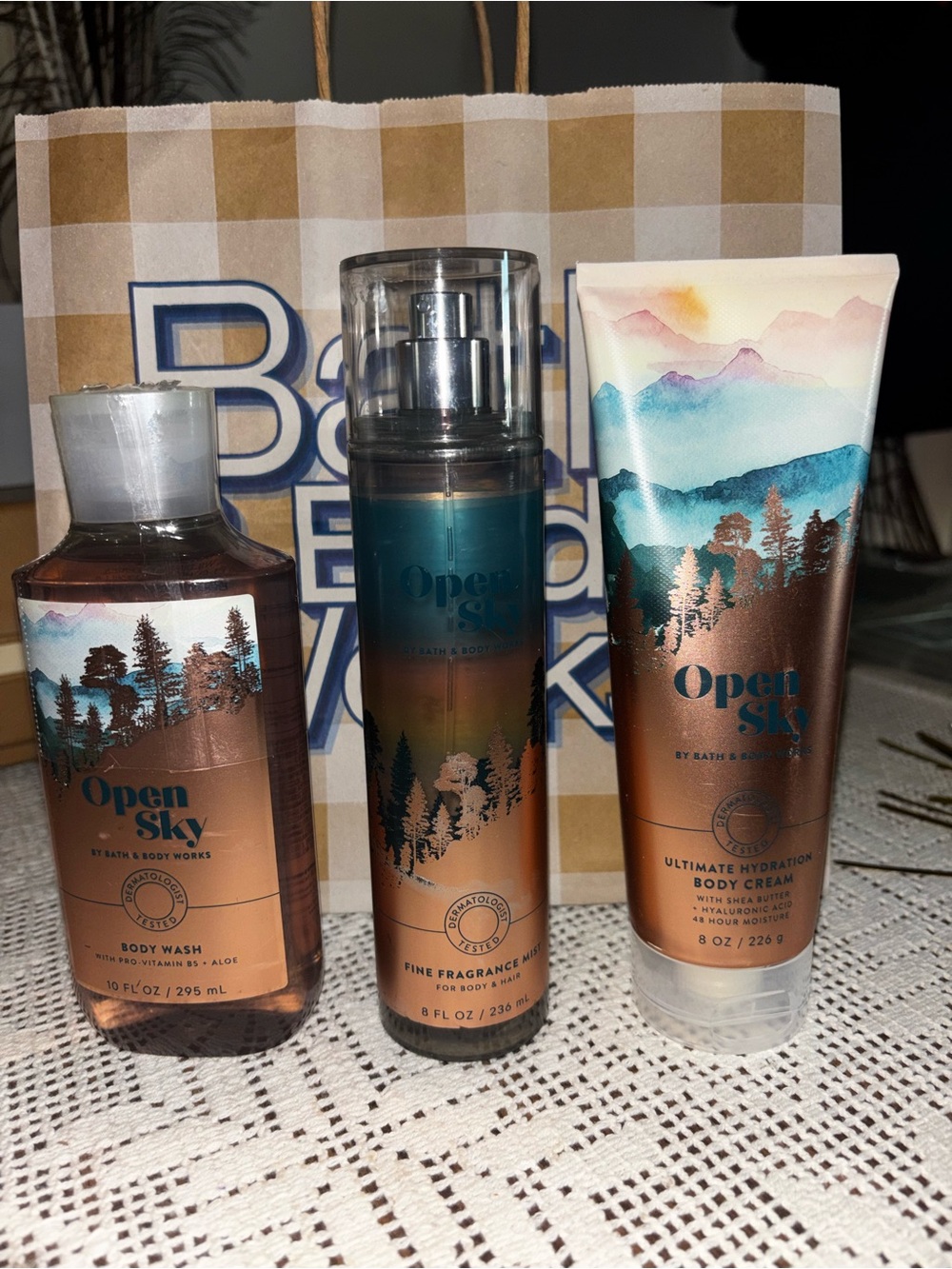 (2026) Bath & Body Works Open Sky Body Care Set - Bronze & Teal